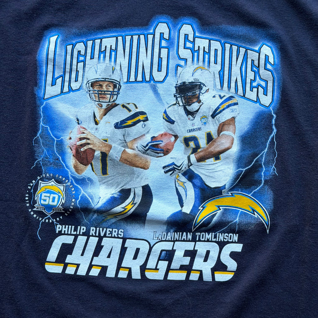00'S CHARGERS LIGHTNING STRIKES T-SHIRT (XL)