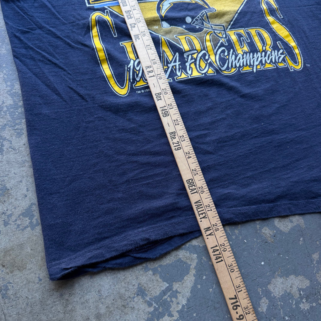 1995 CHARGERS SUPER BOWL AFC CHAMPIONS T-SHIRT (XL)