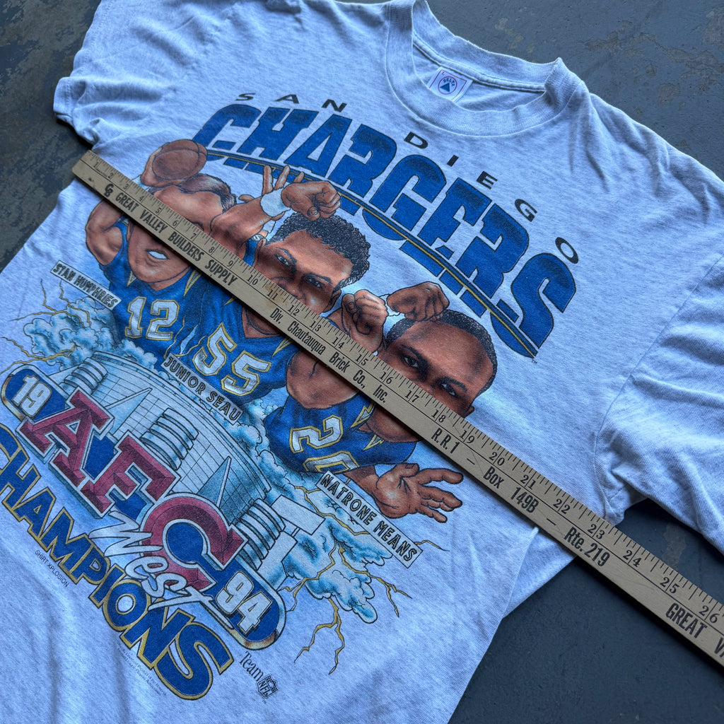1994 CHARGERS AFC CHAMPIONS CARICATURES T-SHIRT (L)
