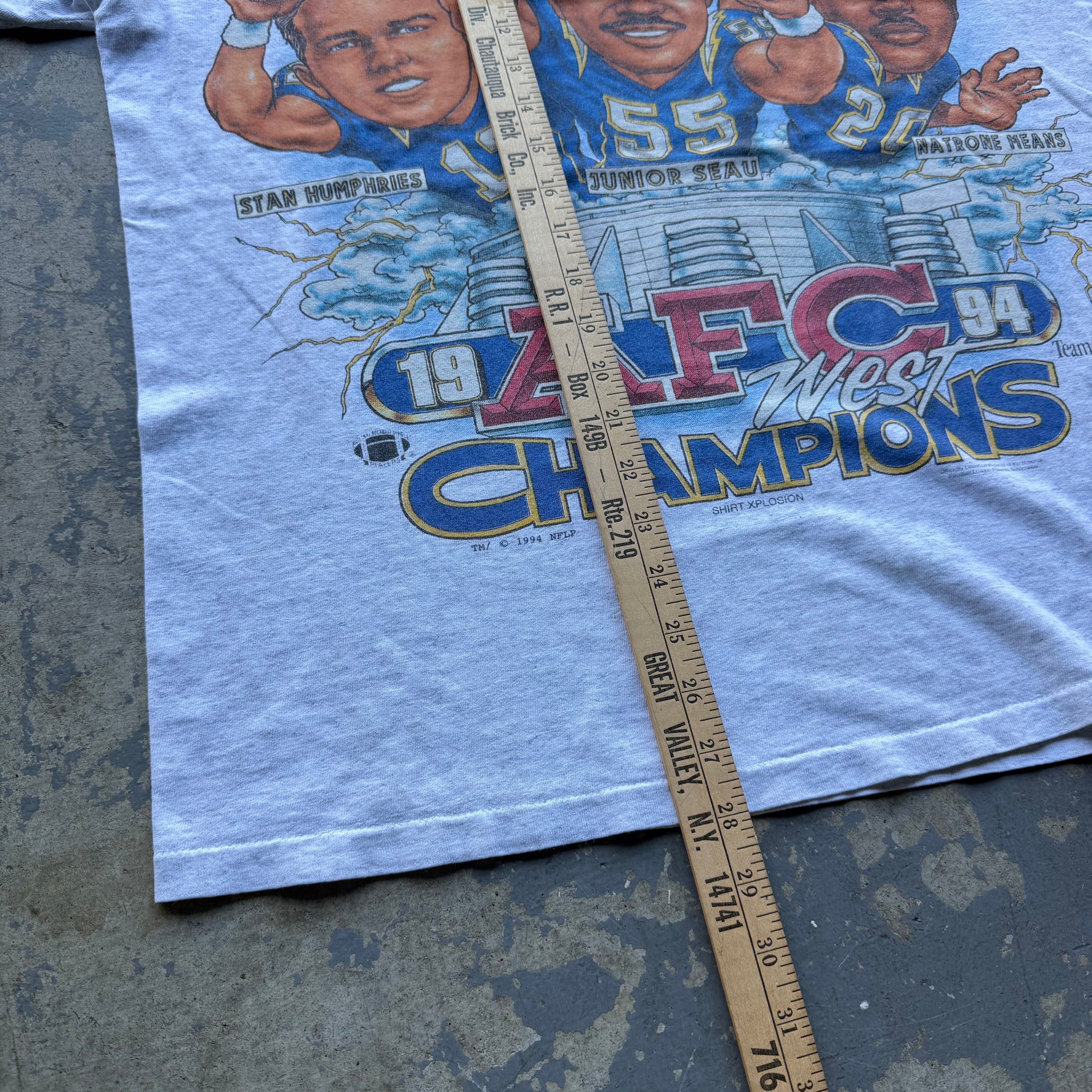 1994 CHARGERS AFC CHAMPIONS CARICATURES T-SHIRT (L)