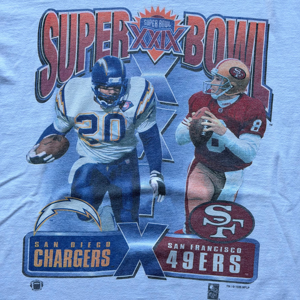 1995 CHARGERS SUPERBOWL XXIX T-SHIRT (L)
