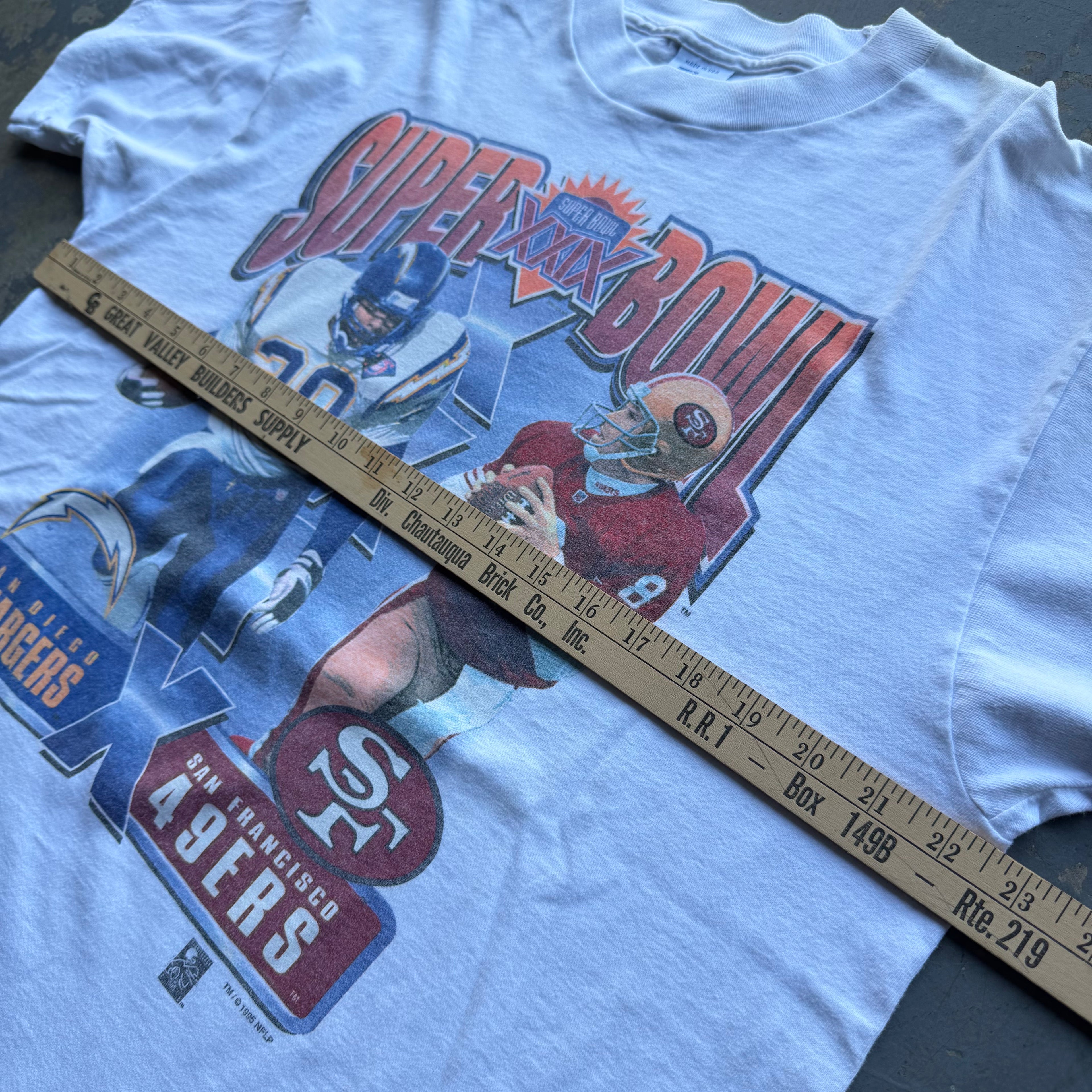 1995 CHARGERS SUPERBOWL XXIX T-SHIRT (L)