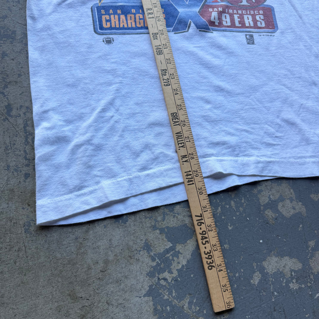 1995 CHARGERS SUPERBOWL XXIX T-SHIRT (L)
