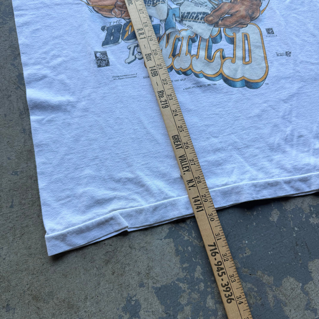 1995 CHARGERS BOLT IS WILD ROYAL FLUSH T-SHIRT (L)
