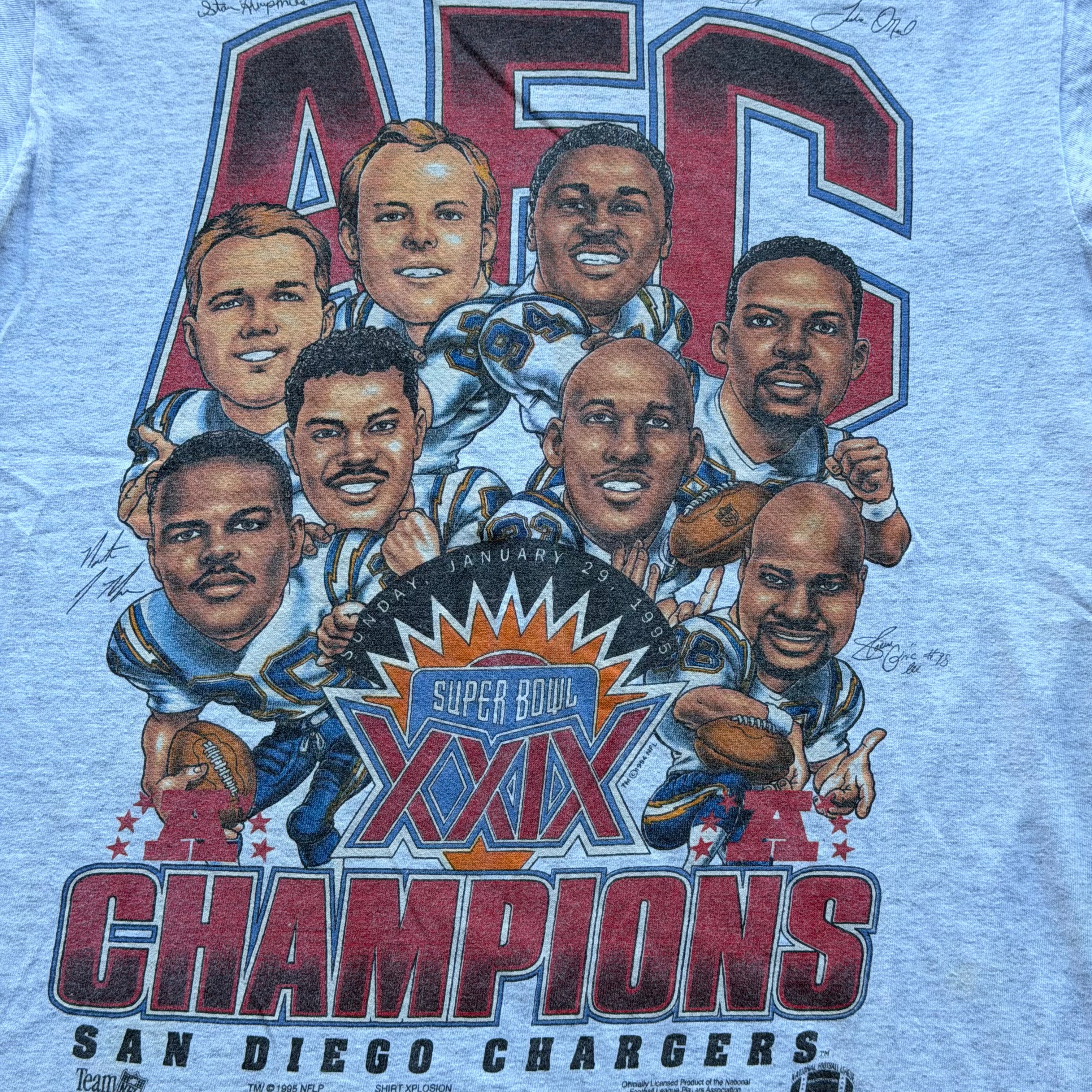 1994 CHARGERS AFC CHAMPIONS CARICATURES T-SHIRT (M)