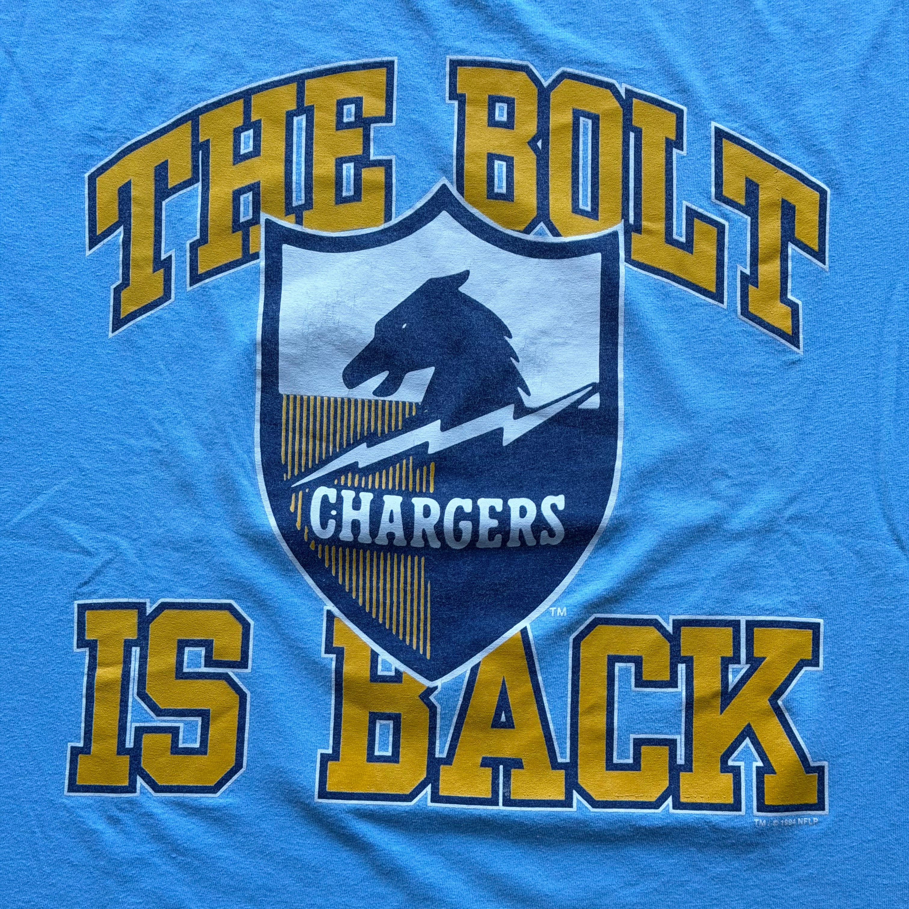 1994 CHARGERS THE BOLT IS BACK T-SHIRT (L)