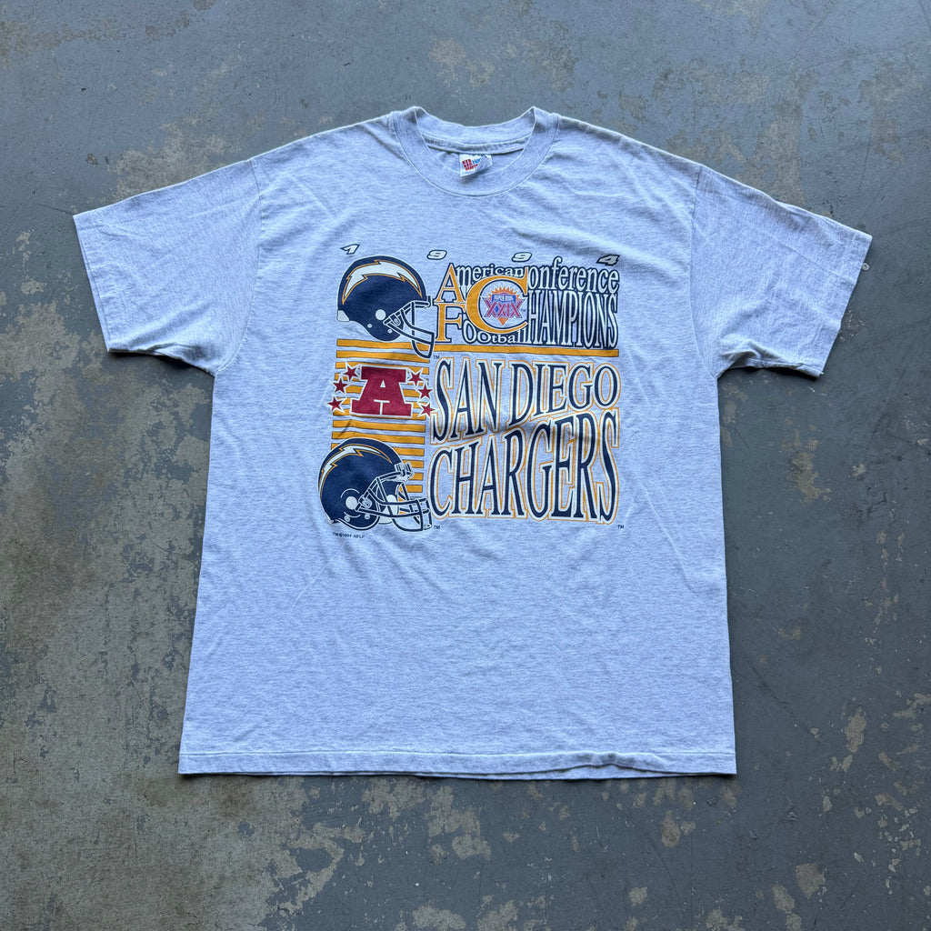 1994 CHARGERS AFC CONFERENCE CHAMPIONS GREY T-SHIRT (XL)