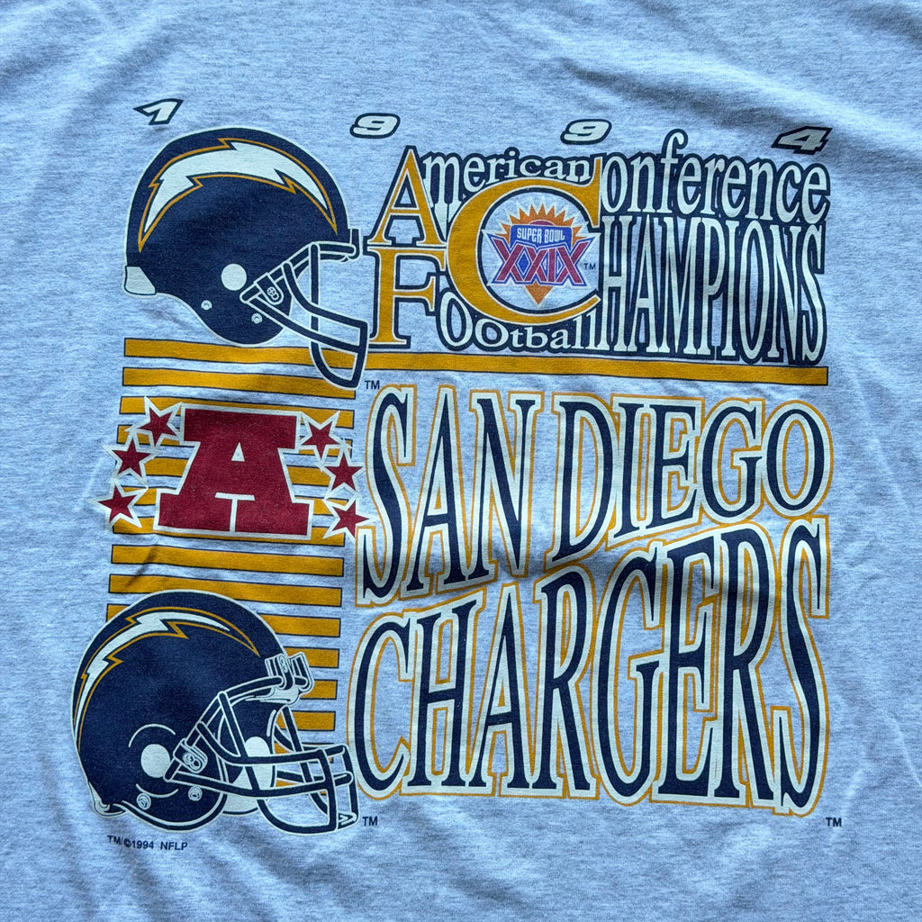 1994 CHARGERS AFC CONFERENCE CHAMPIONS GREY T-SHIRT (XL)