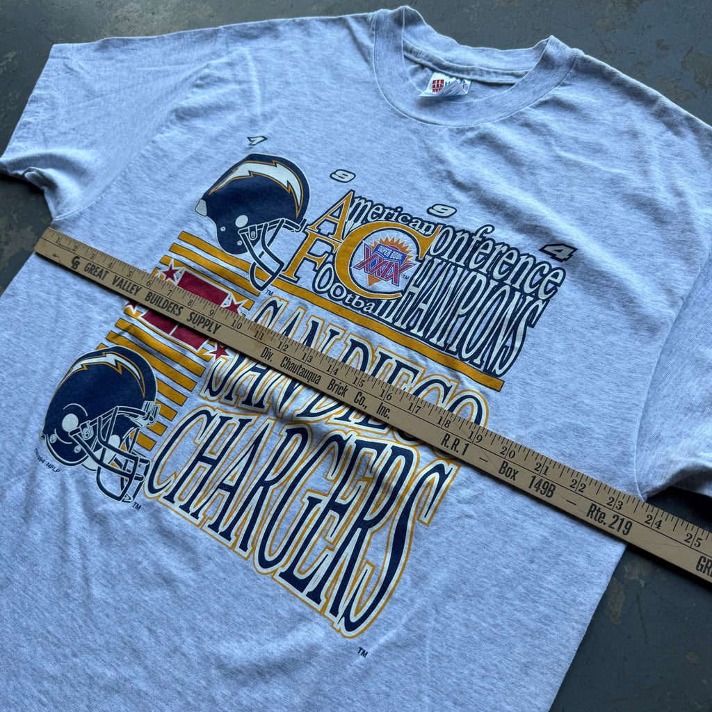 1994 CHARGERS AFC CONFERENCE CHAMPIONS GREY T-SHIRT (XL)