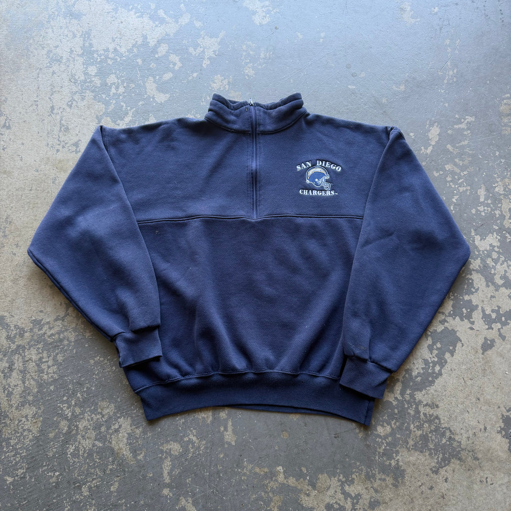 90'S CHARGERS SAN DIEGO QUARTER ZIP SWEATSHIRT (M)