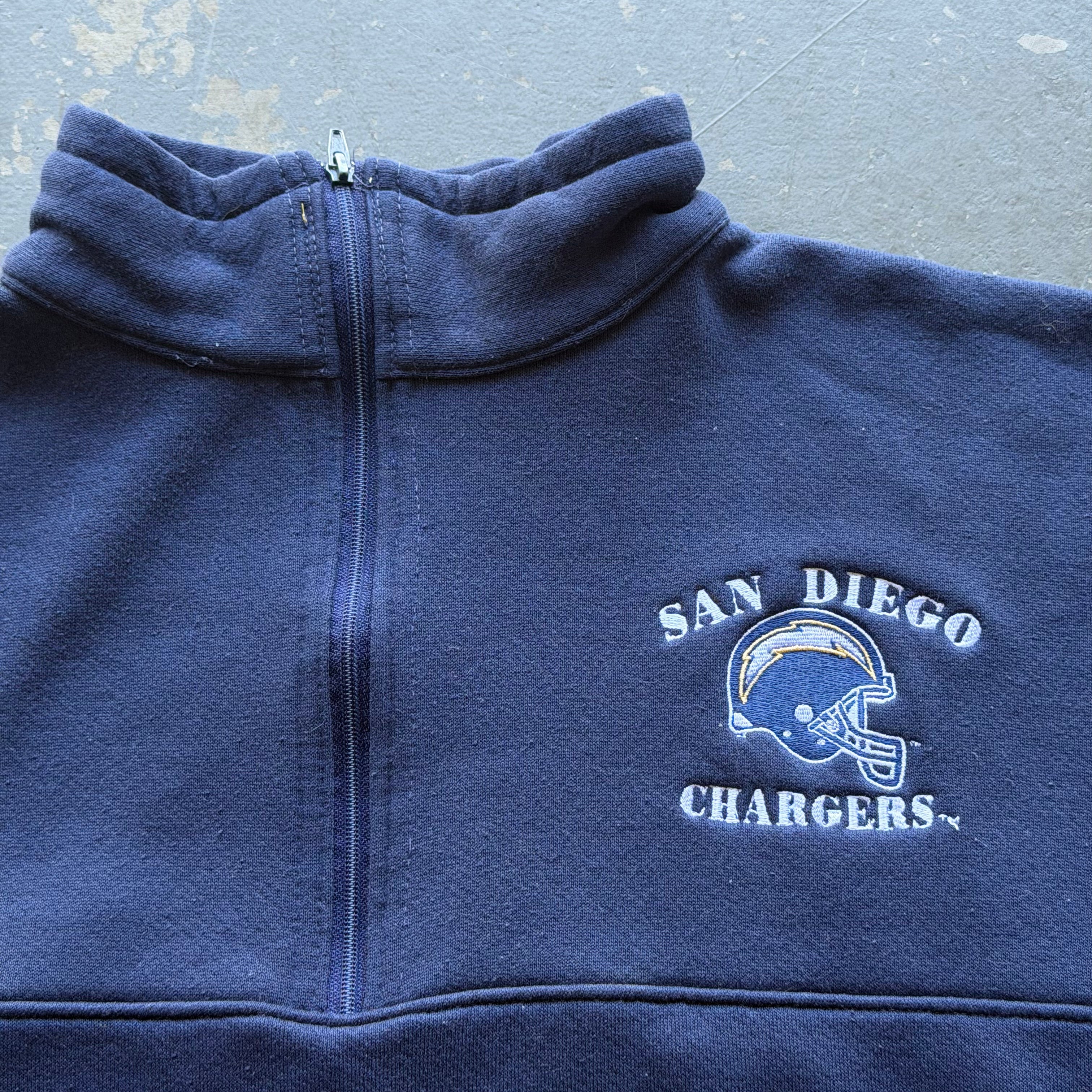 90'S CHARGERS SAN DIEGO QUARTER ZIP SWEATSHIRT (M)