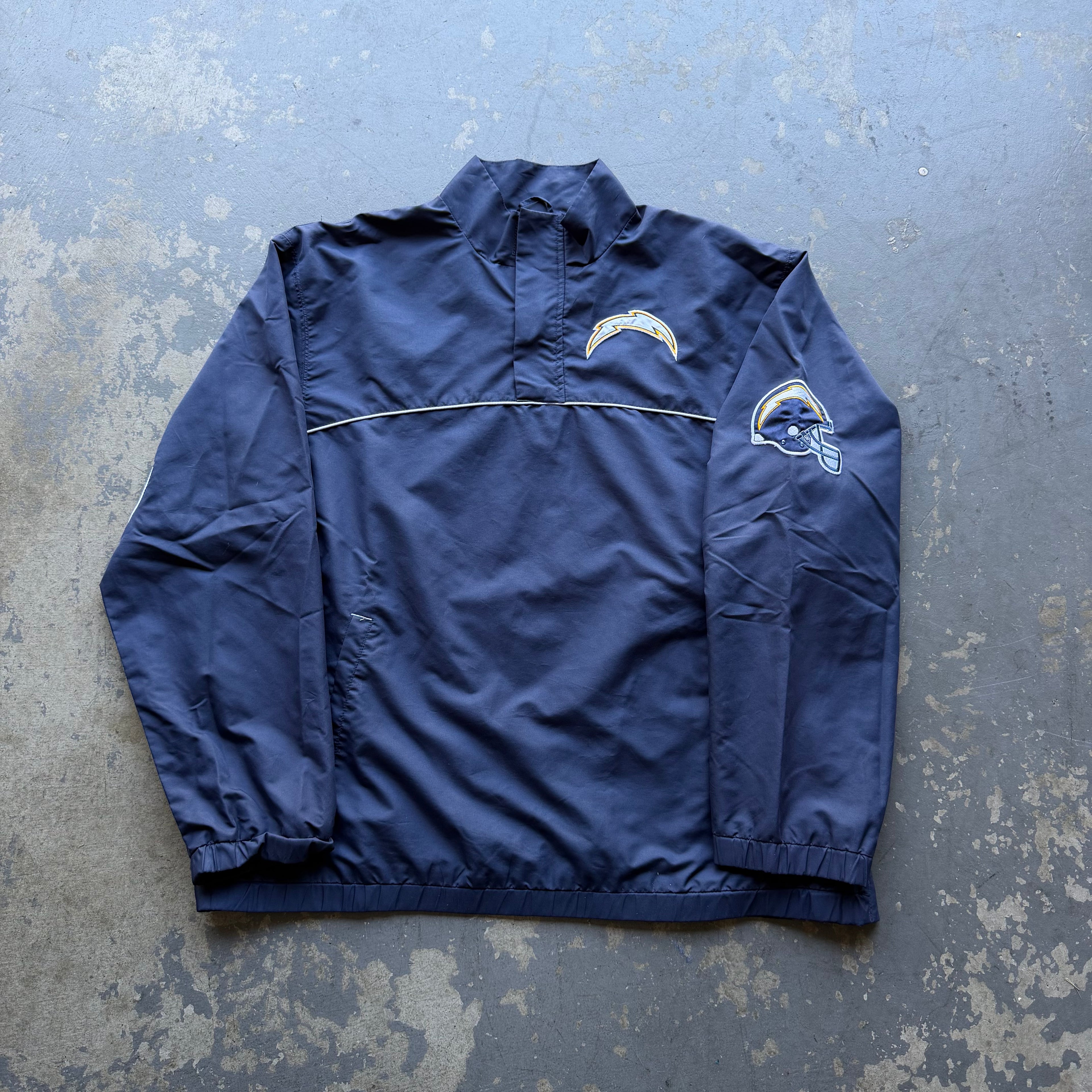 00'S CHARGERS QUARTER ZIP NYLON WINDBREAKER (L)