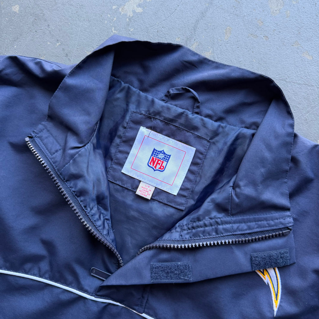 00'S CHARGERS QUARTER ZIP NYLON WINDBREAKER (L)