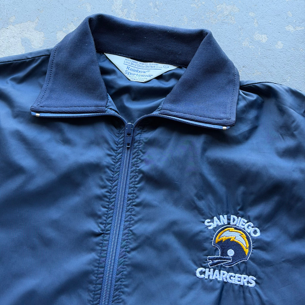 80'S CHARGERS NYLON ZIP UP JACKET (L)
