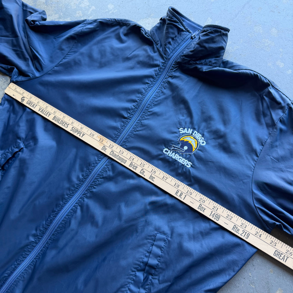 80'S CHARGERS NYLON ZIP UP JACKET (L)