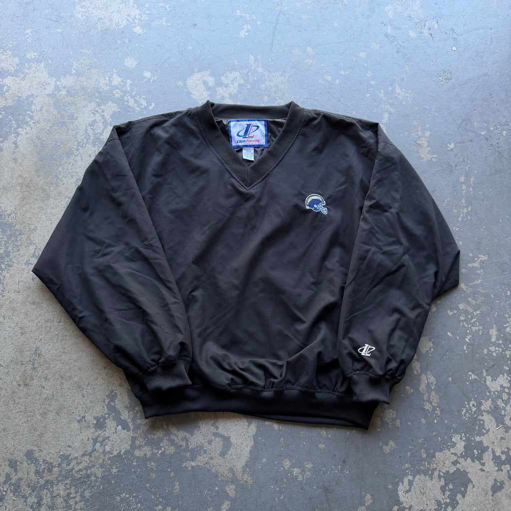 90'S CHARGERS LOGO ATHLETIC PULLOVER WINDBREAKER (XL)