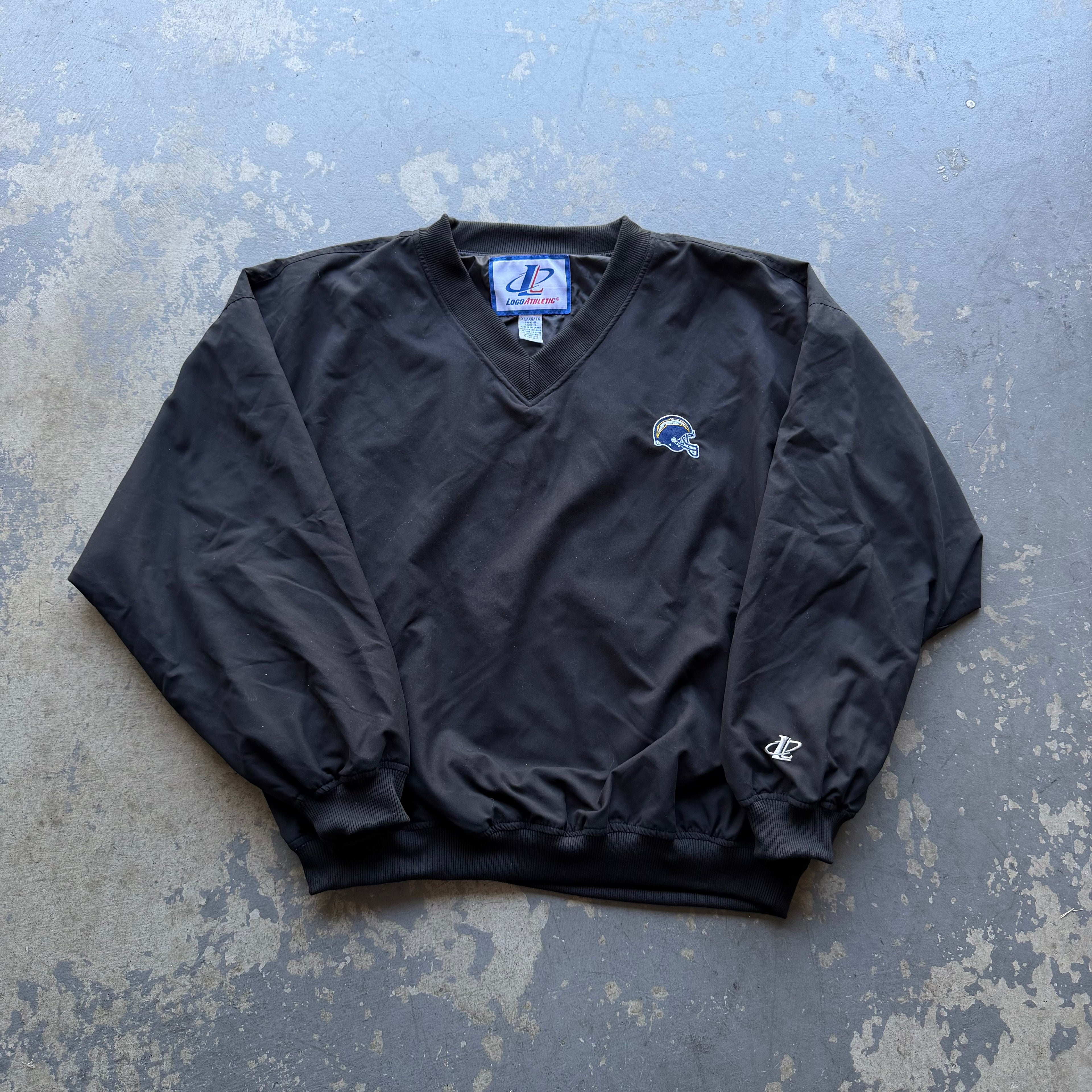 90'S CHARGERS LOGO ATHLETIC PULLOVER WINDBREAKER (XL)