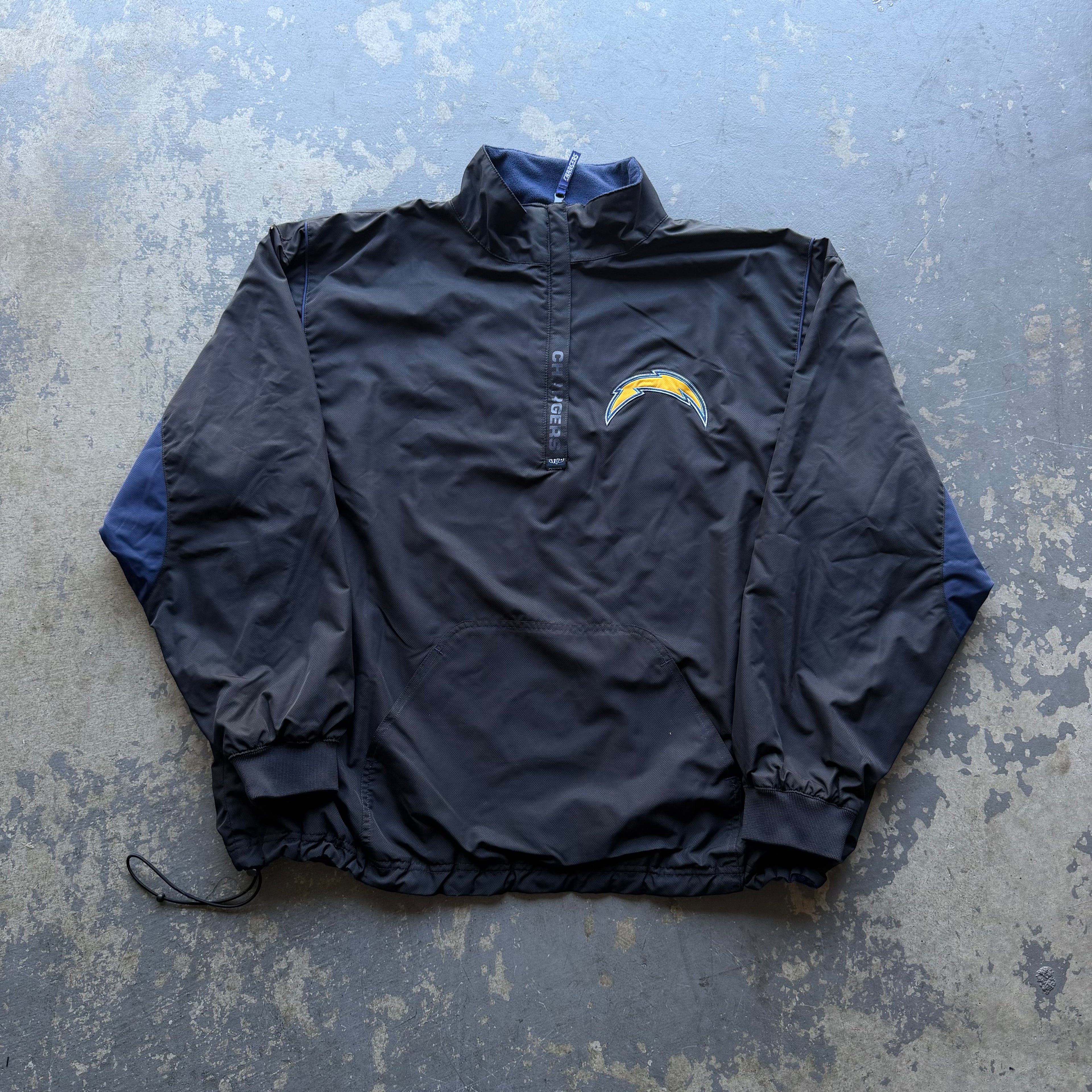 00'S CHARGERS REVERSIBLE FLEECE NYLON JACKET (XL)