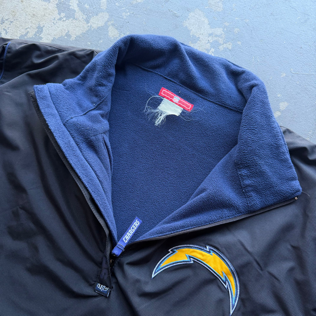 00'S CHARGERS REVERSIBLE FLEECE NYLON JACKET (XL)