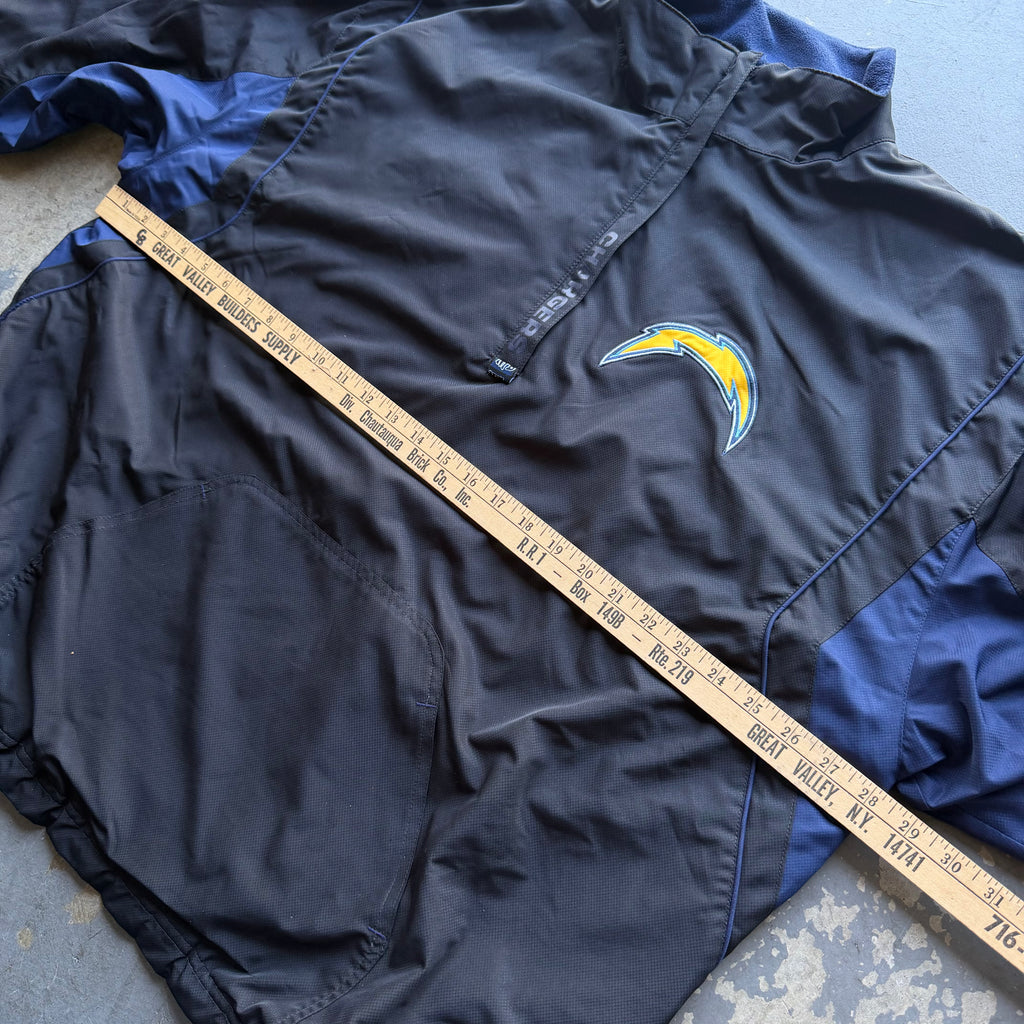 00'S CHARGERS REVERSIBLE FLEECE NYLON JACKET (XL)