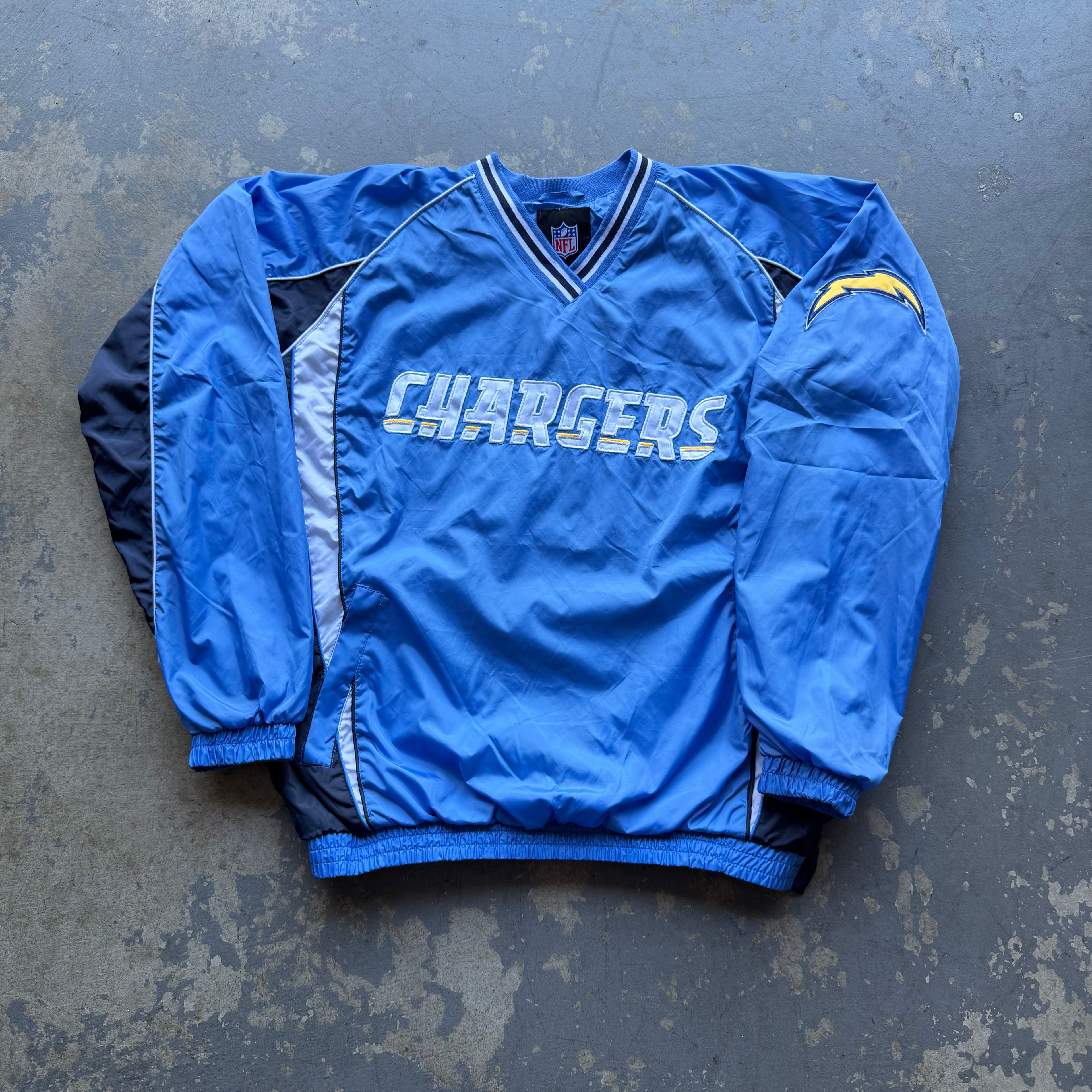 CHARGERS POWDER BLUE PULLOVER WINDBREAKER (L)