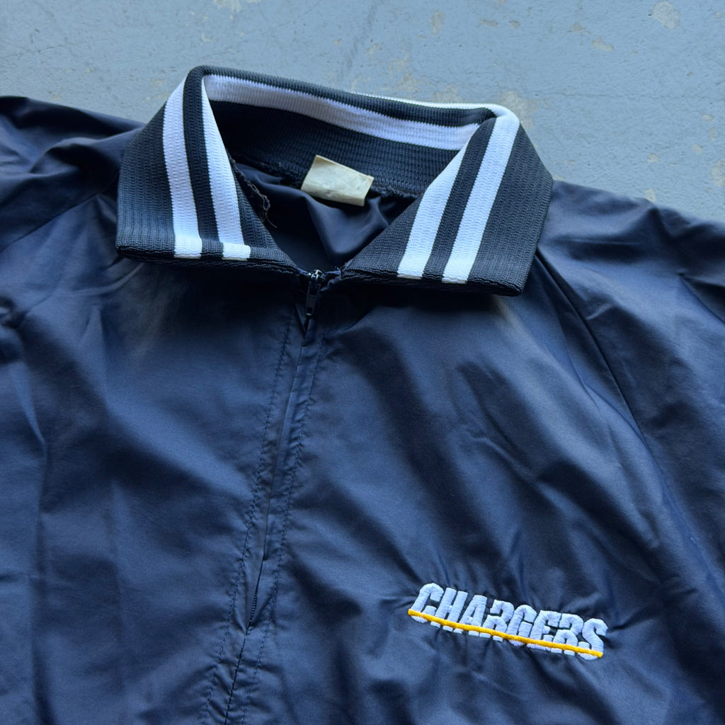 90'S CHARGERS HALF ZIP NYLON PULLOVER JACKET (L)