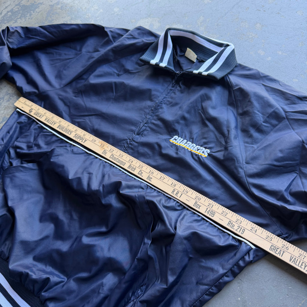 90'S CHARGERS HALF ZIP NYLON PULLOVER JACKET (L)