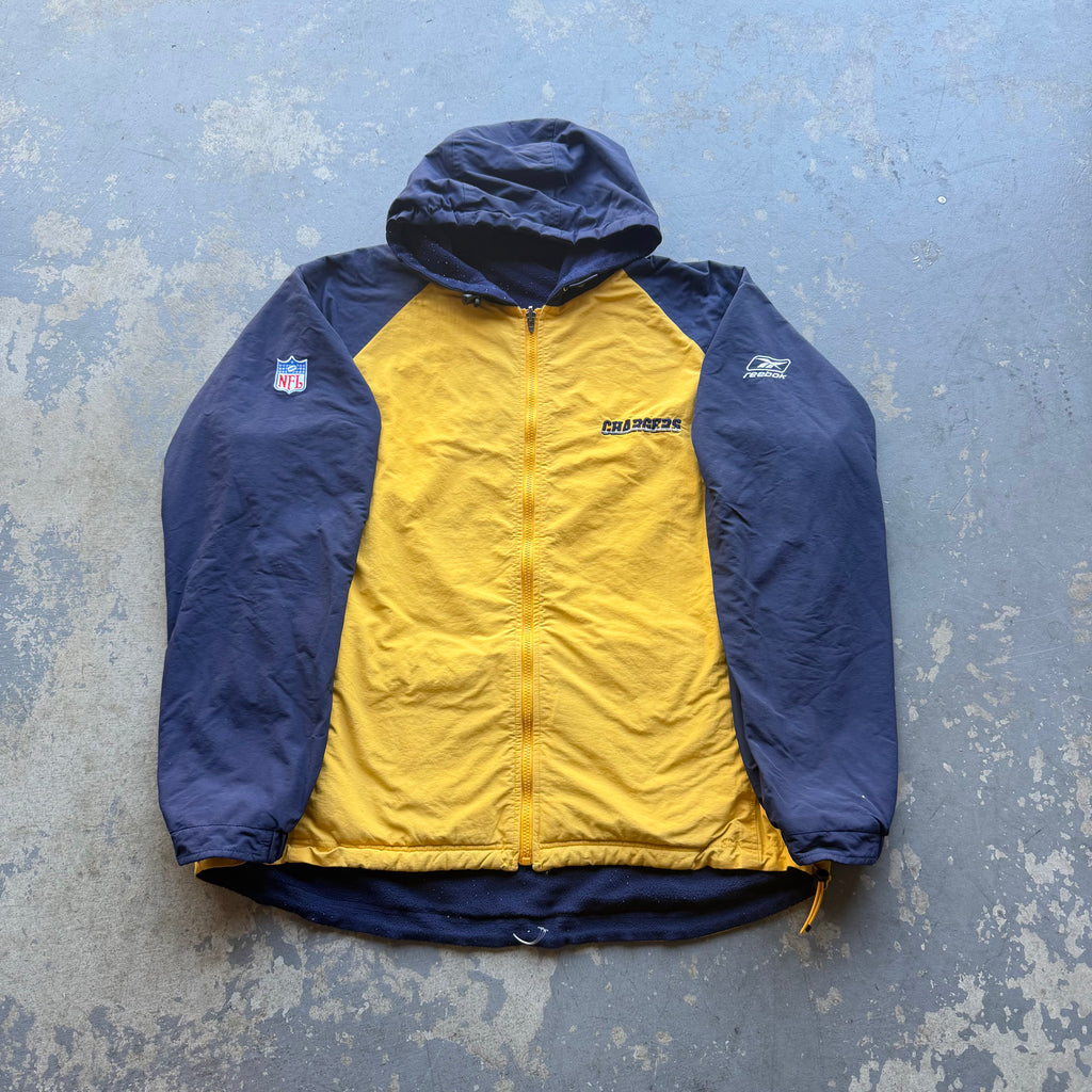 00'S CHARGERS REVERSIBLE REEBOK JACKET (XL)