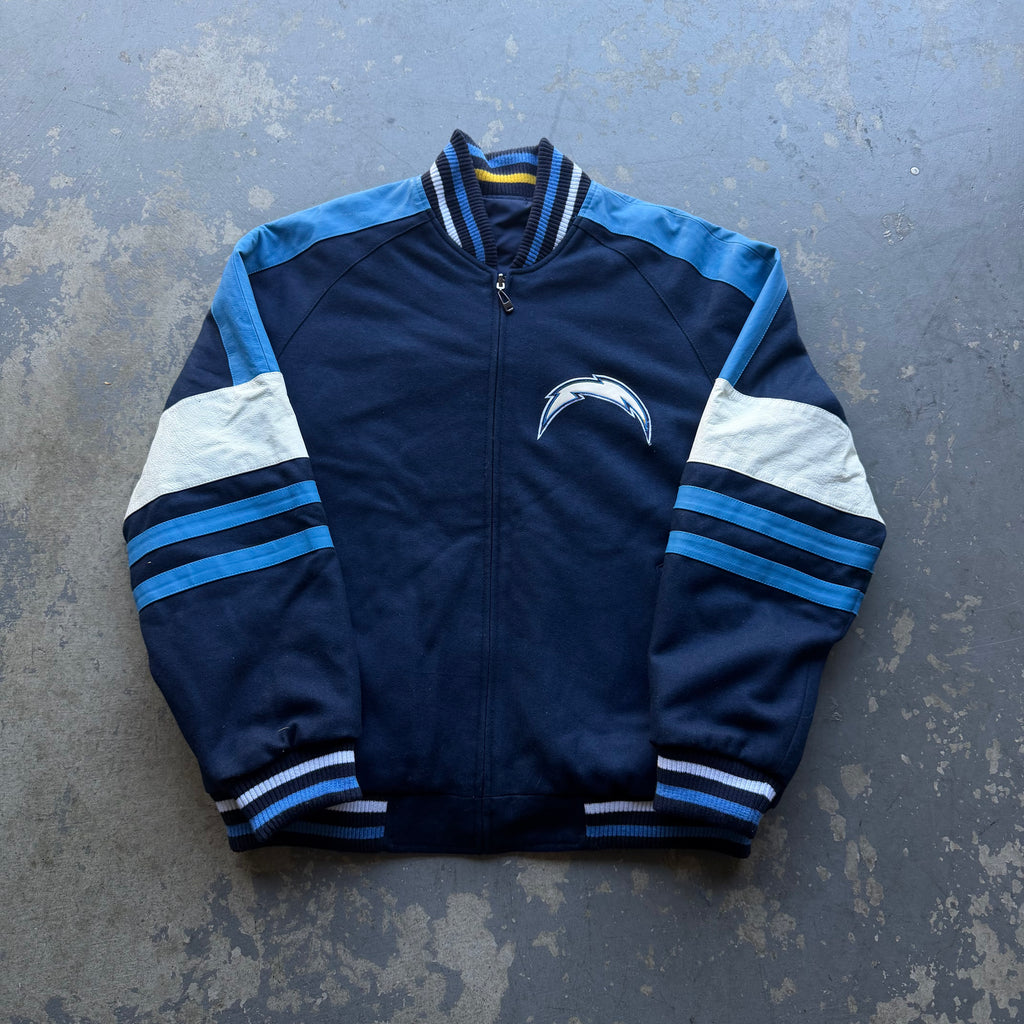 00'S CHARGERS REVERSIBLE LETTERMAN JACKET (L)