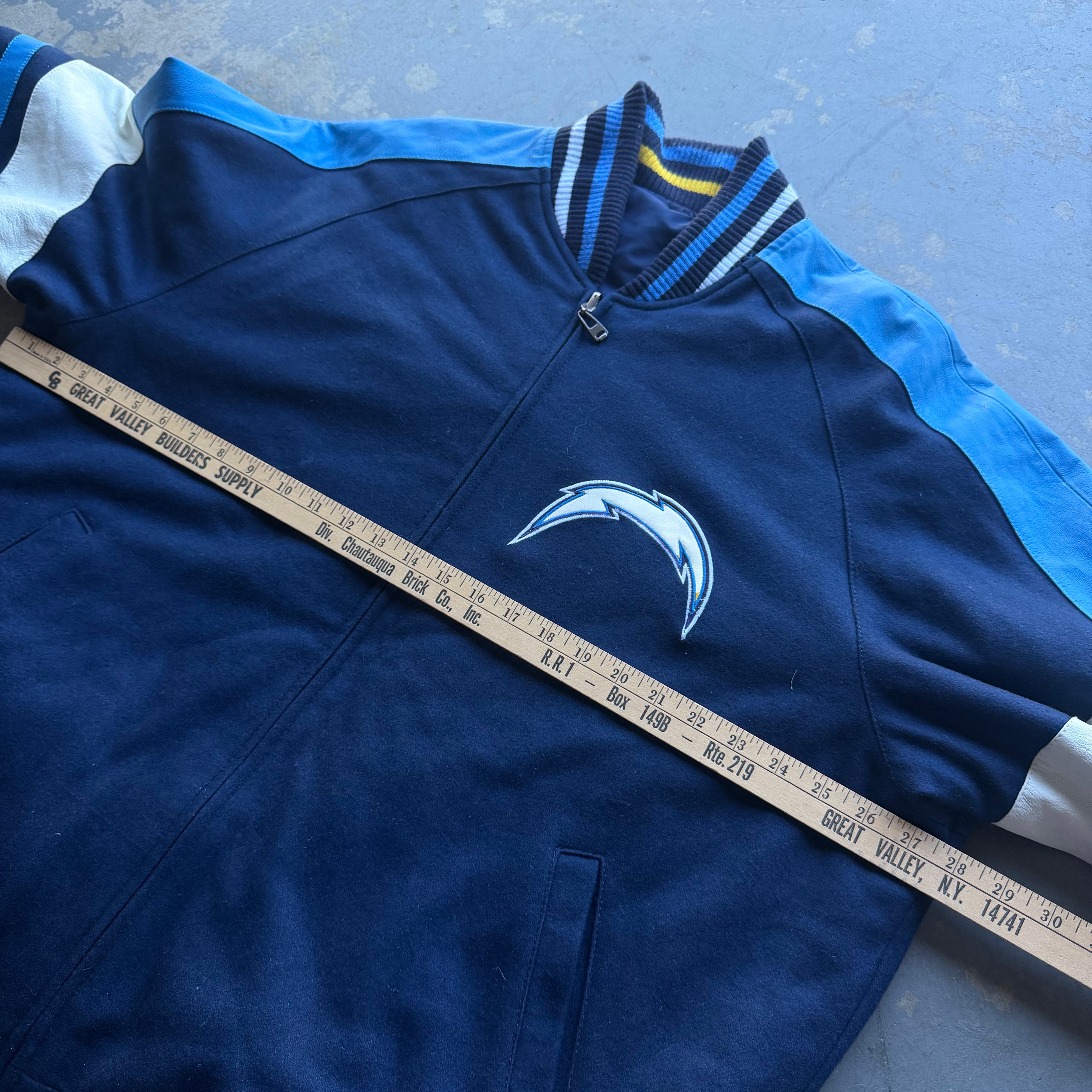 00'S CHARGERS REVERSIBLE LETTERMAN JACKET (L)