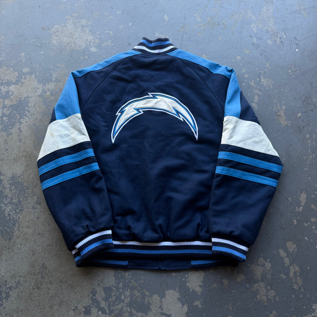 00'S CHARGERS REVERSIBLE LETTERMAN JACKET (L)