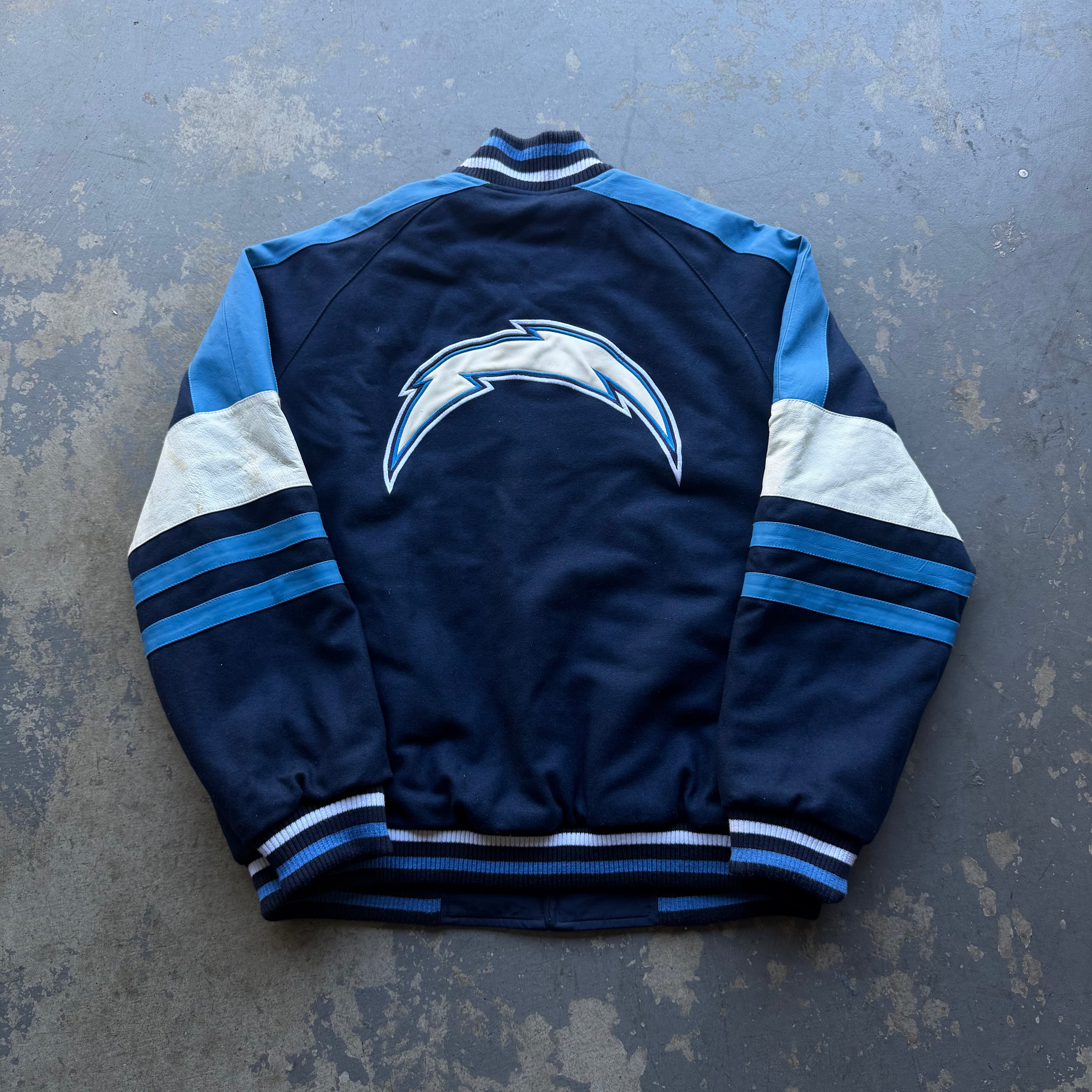 00'S CHARGERS REVERSIBLE LETTERMAN JACKET (L)