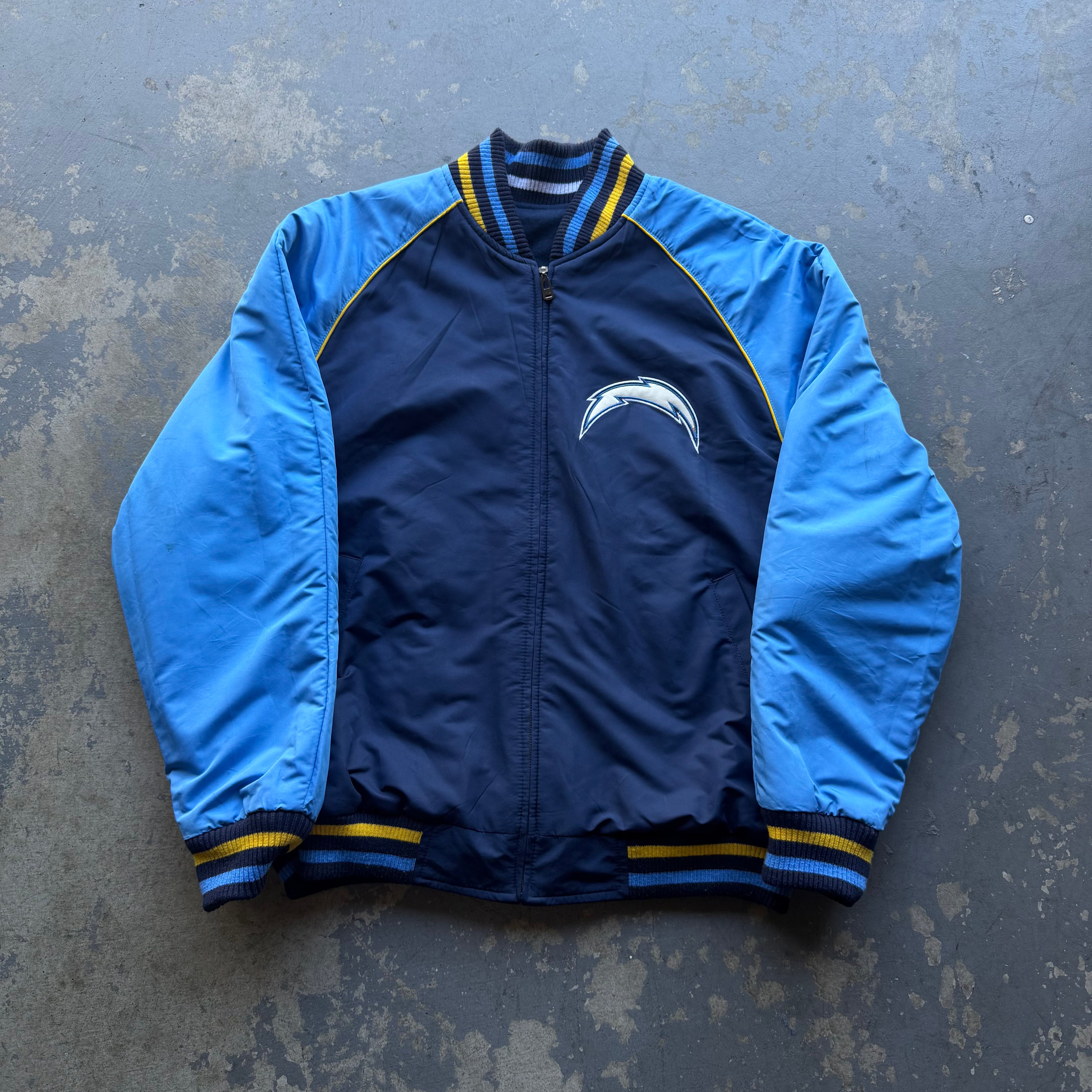 00'S CHARGERS REVERSIBLE LETTERMAN JACKET (L)