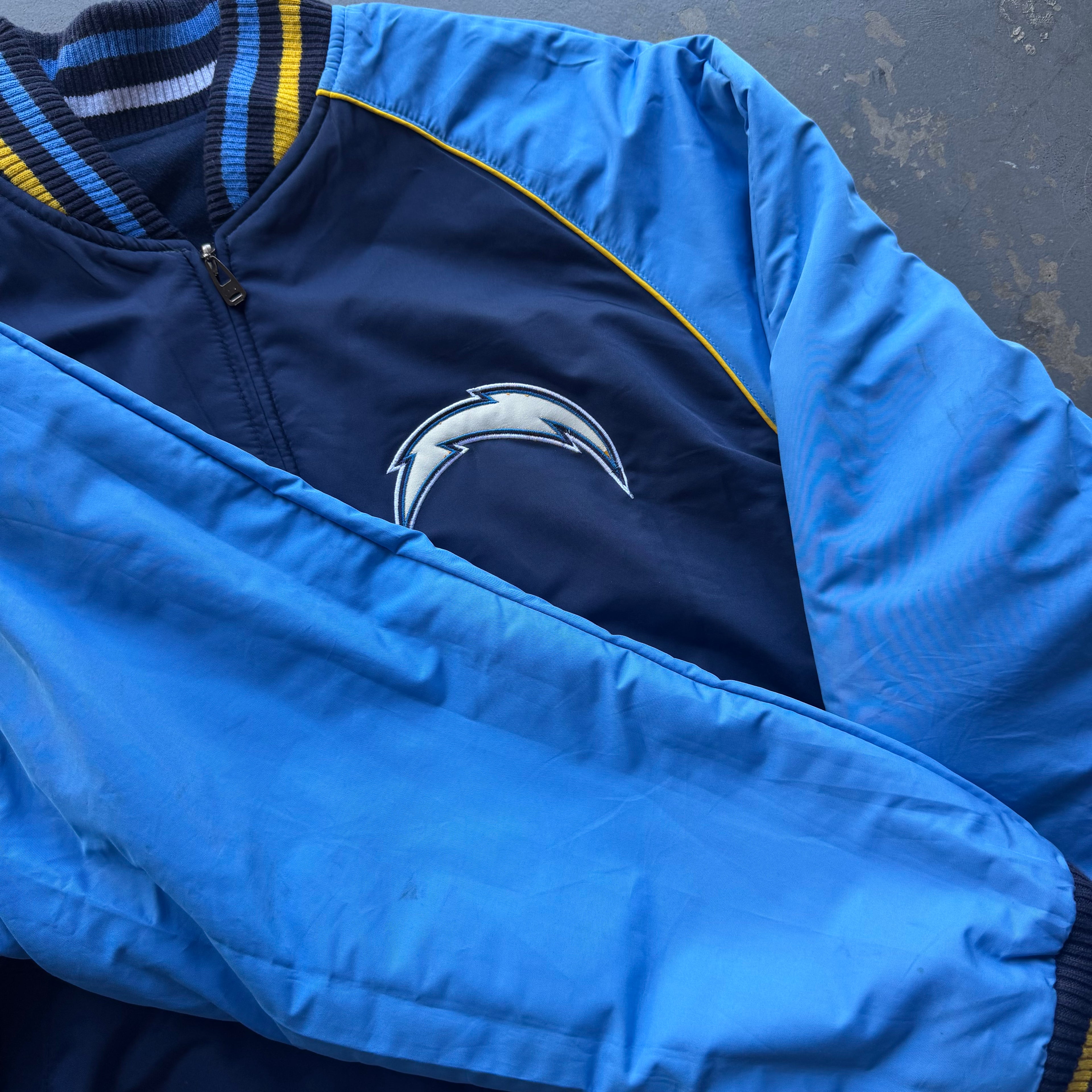 00'S CHARGERS REVERSIBLE LETTERMAN JACKET (L)