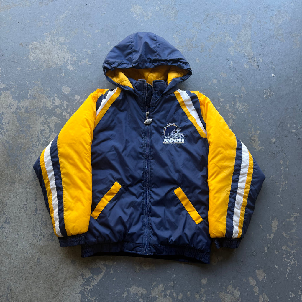 90'S CHARGERS PUFFER NYLON JACKET (XS)