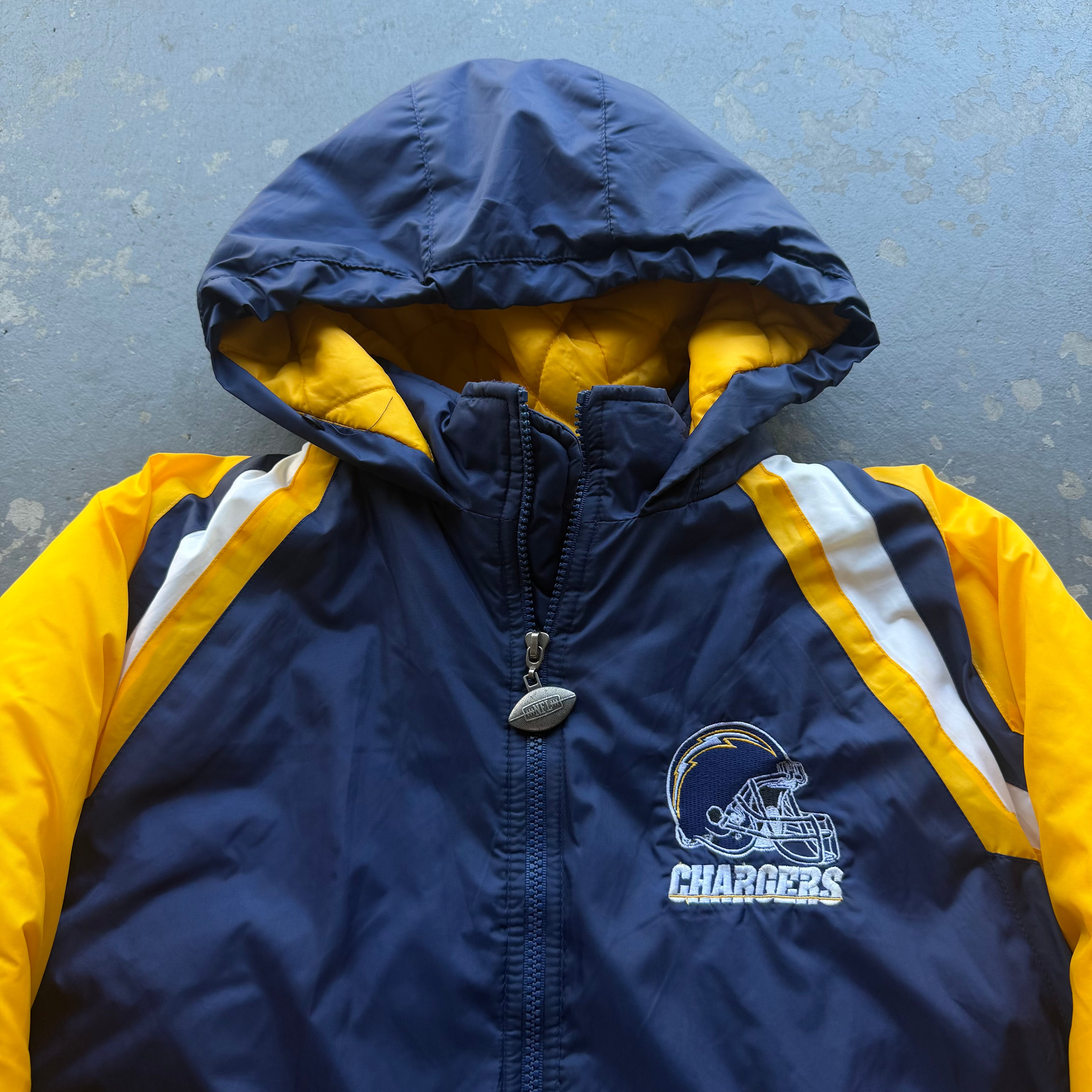 90'S CHARGERS PUFFER NYLON JACKET (XS)