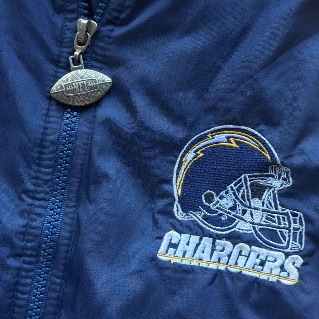 90'S CHARGERS PUFFER NYLON JACKET (XS)