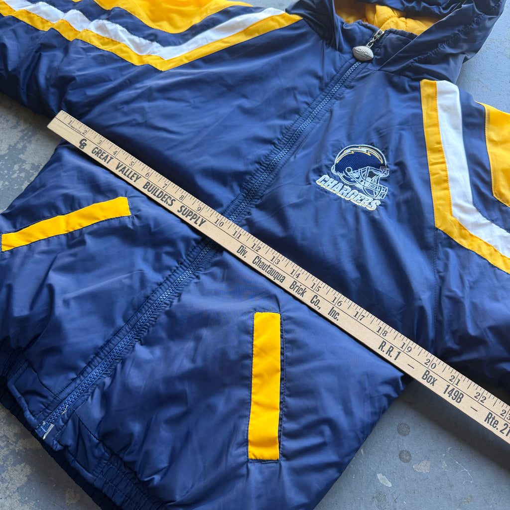 90'S CHARGERS PUFFER NYLON JACKET (XS)