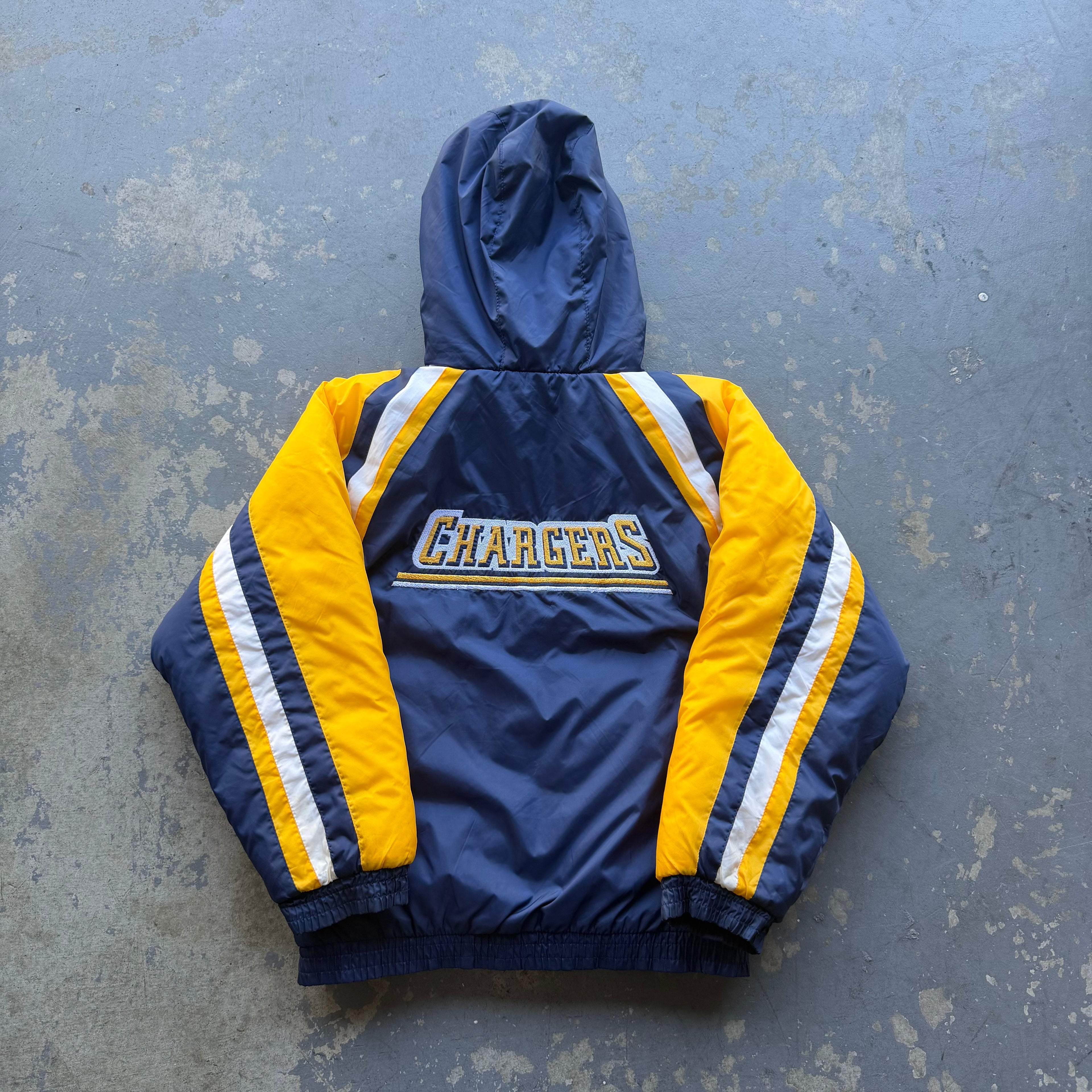 90'S CHARGERS PUFFER NYLON JACKET (XS)