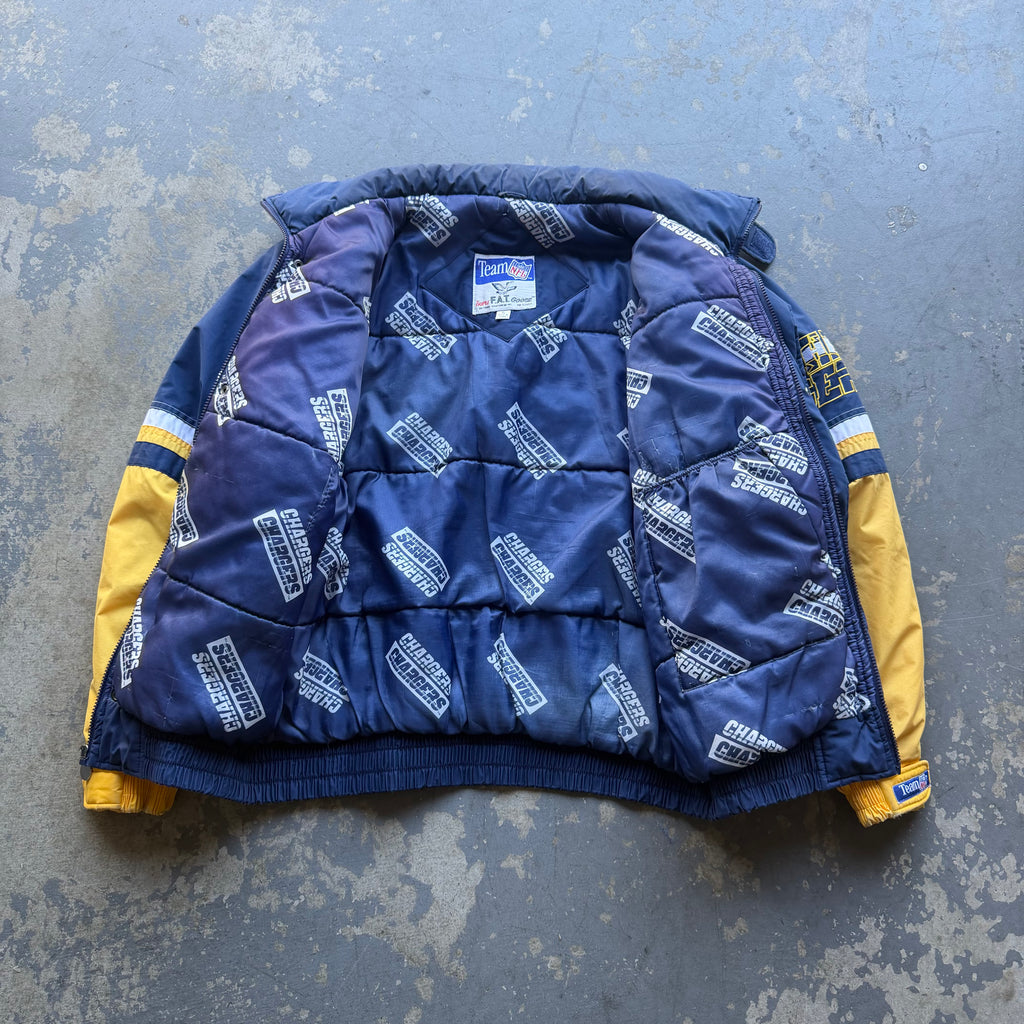 90'S CHARGERS FAT GOOSE PUFFER JACKET (XL)