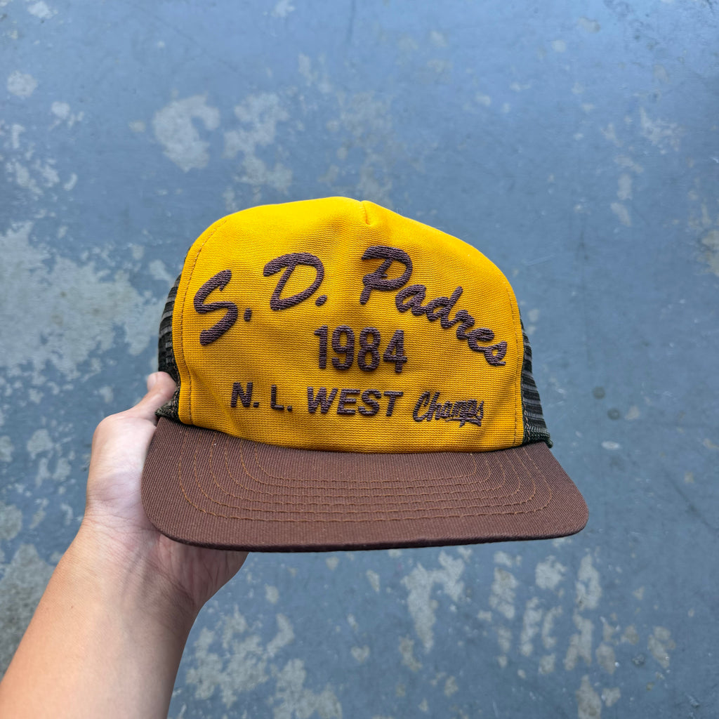 1984 PADRES N.L WEST CHAMPS TRUCKER HAT (OS)